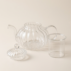 Ribbed Glass Teapot with Infuser