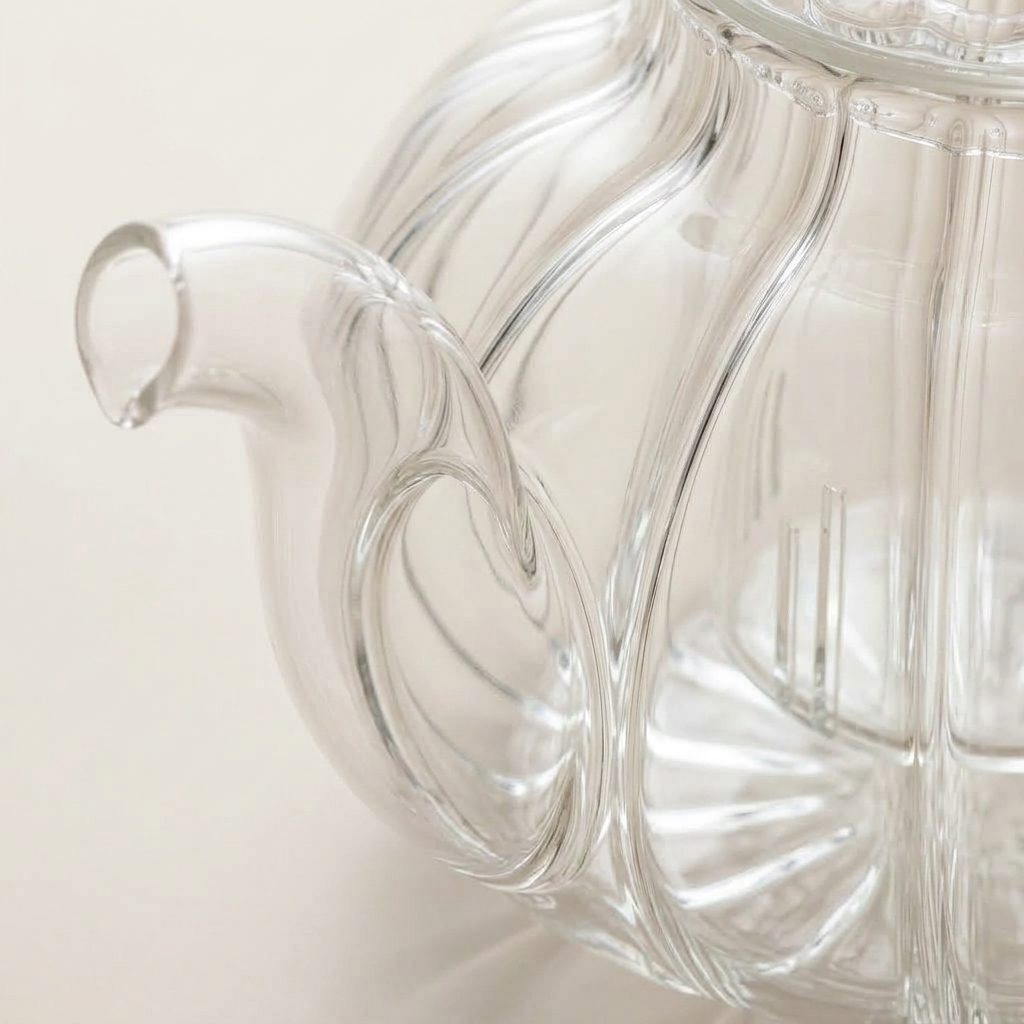 Ribbed Glass Teapot with Infuser