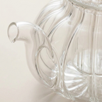 Ribbed Glass Teapot with Infuser