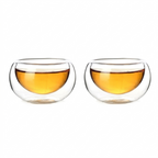 Double-Wall Glass Tea Cups, 50 ml, Set of 2