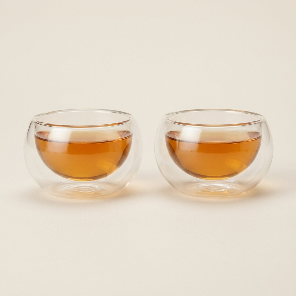Double-Wall Glass Tea Cups, 50 ml, Set of 2