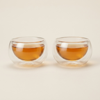 Double-Wall Glass Tea Cups, 50 ml, Set of 2