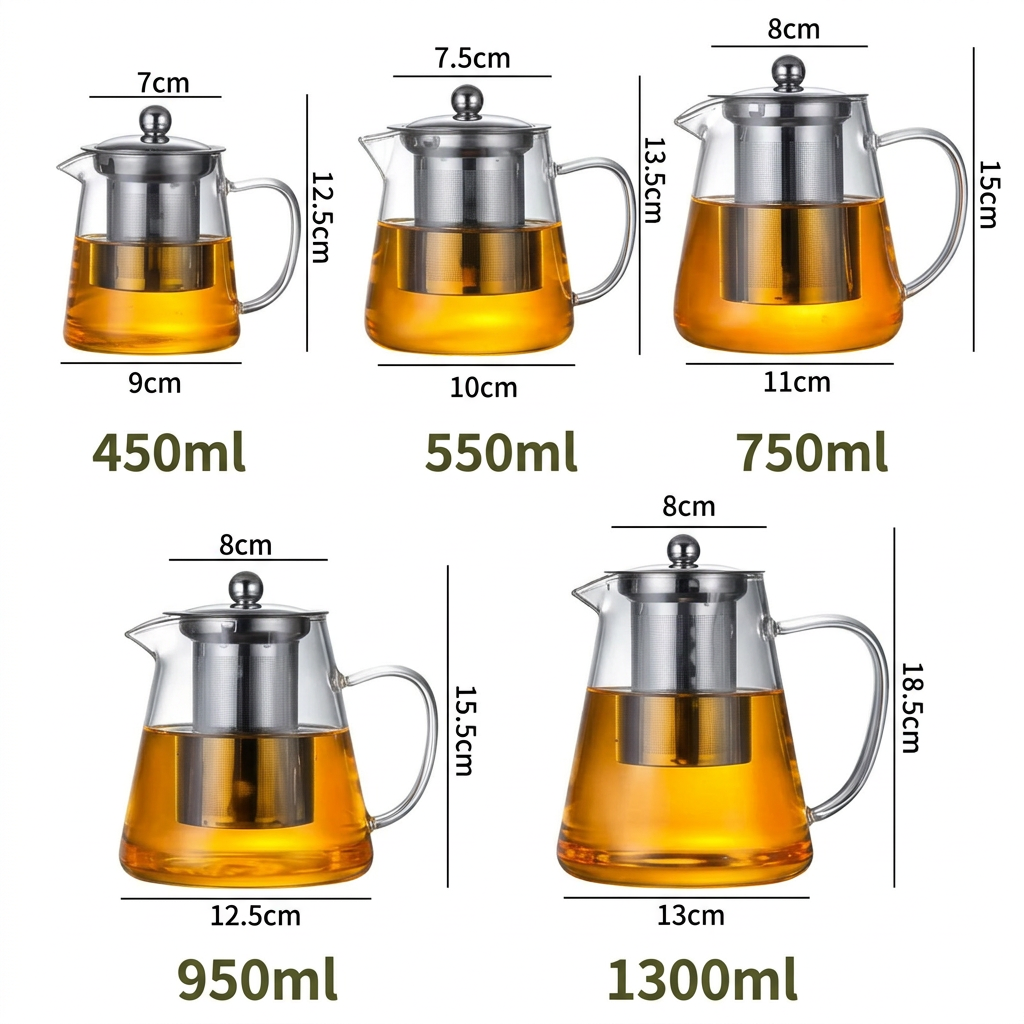 Tapered Glass Teapot with Infuser