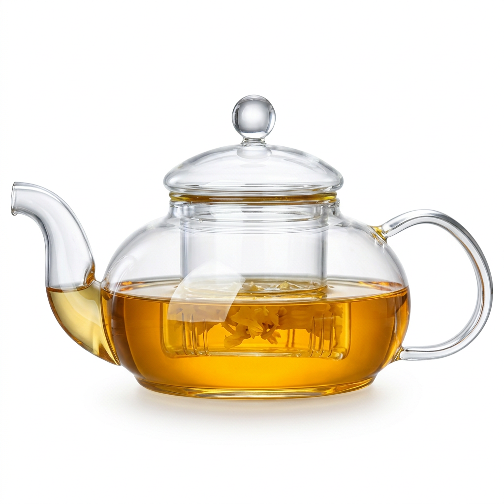 Round Glass Teapot with Infuser