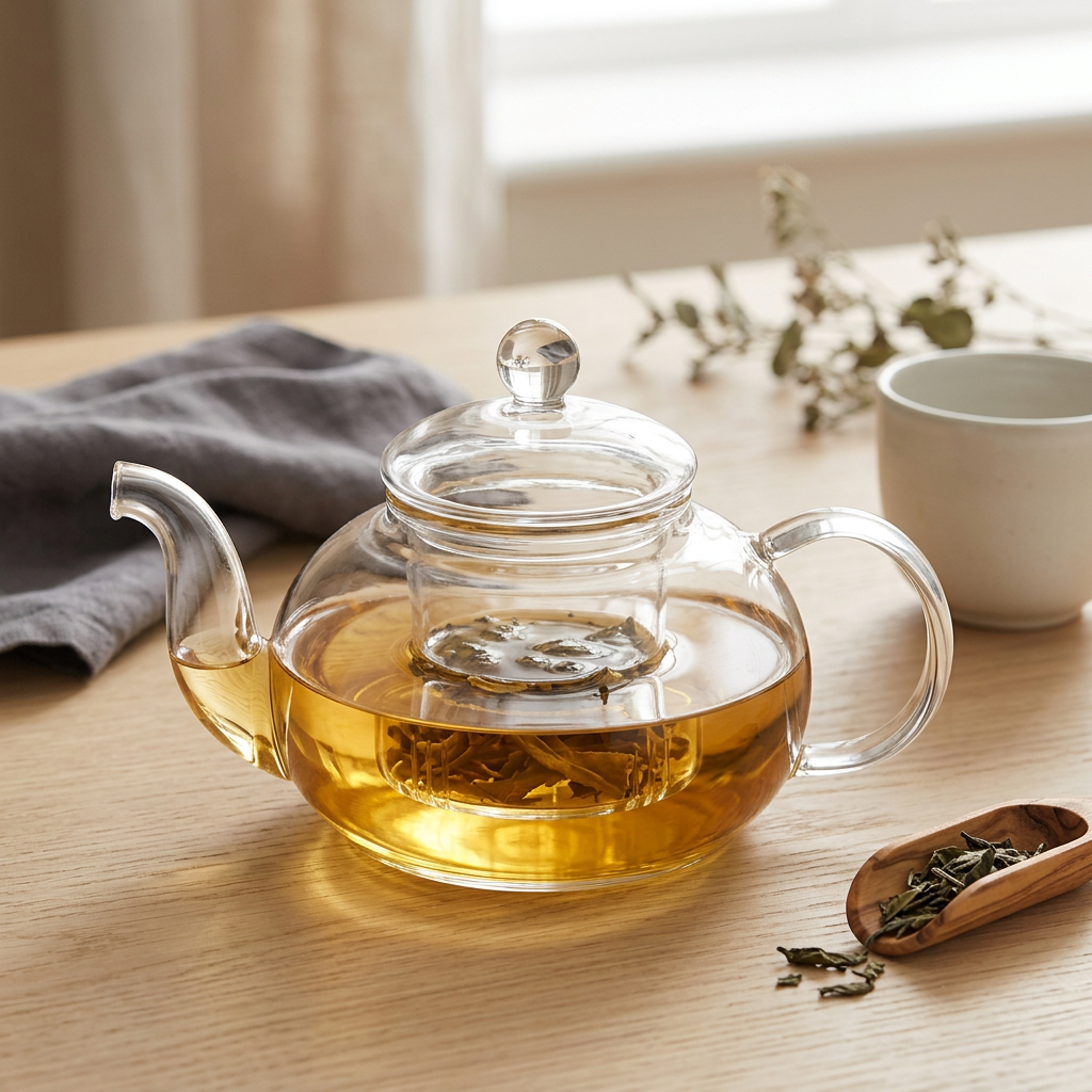 Round Glass Teapot with Infuser