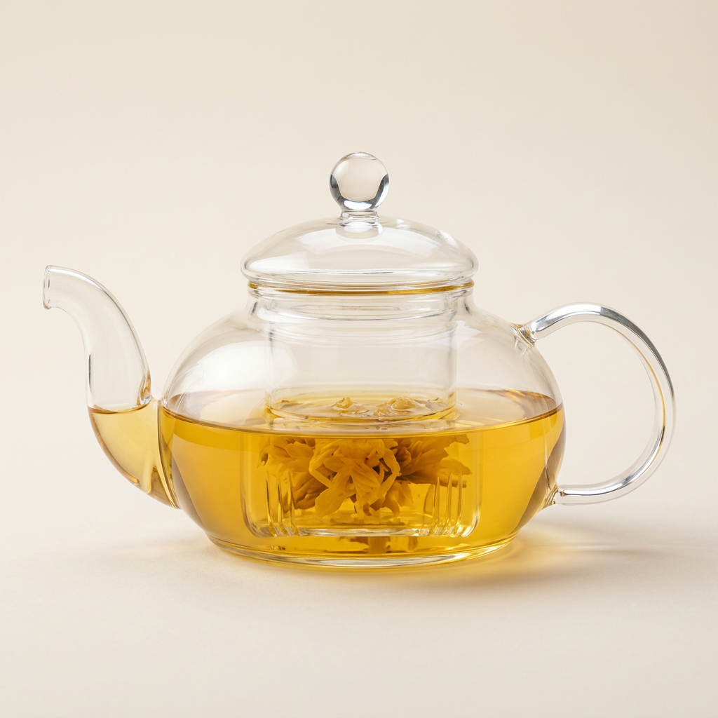 Round Glass Teapot with Infuser