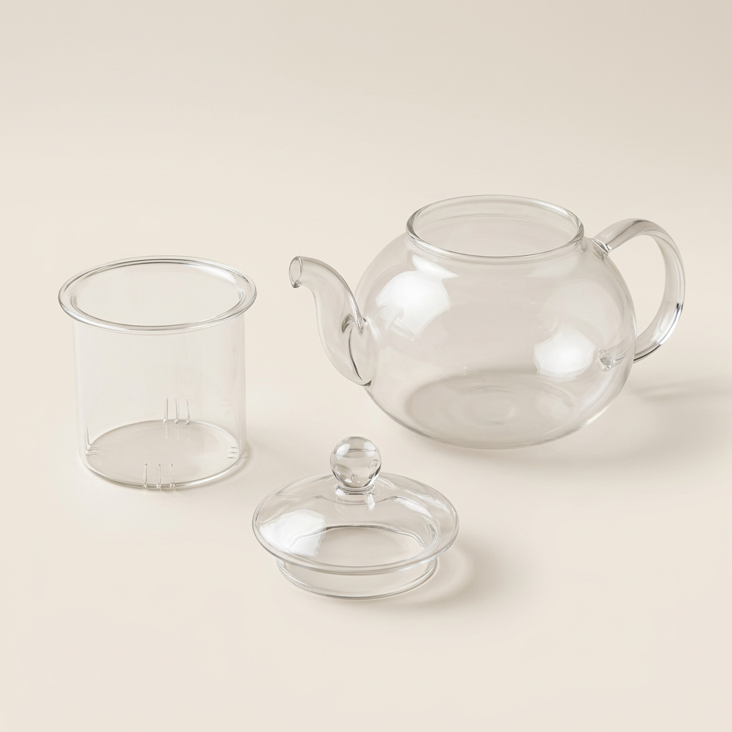 Round Glass Teapot with Infuser