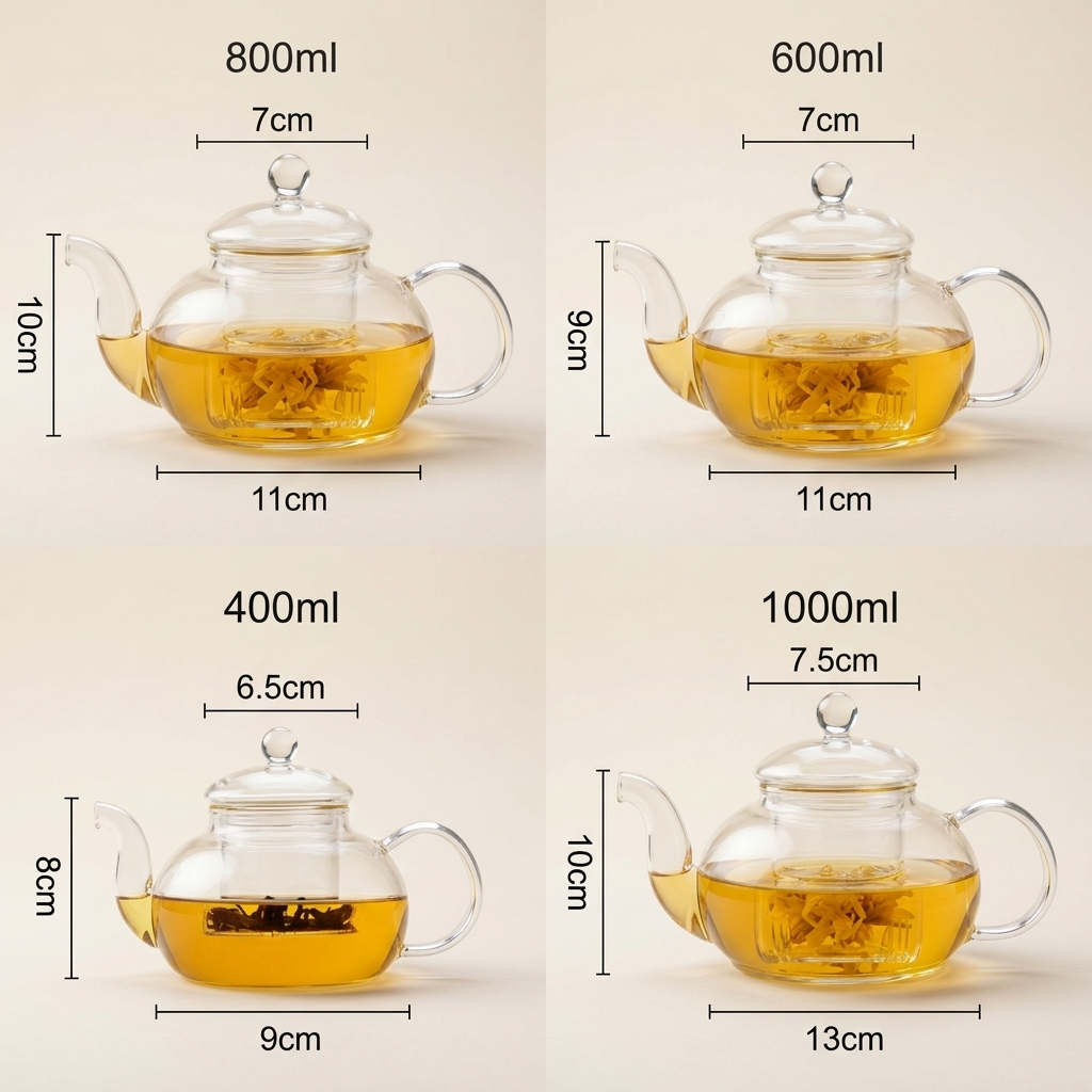 Round Glass Teapot with Infuser