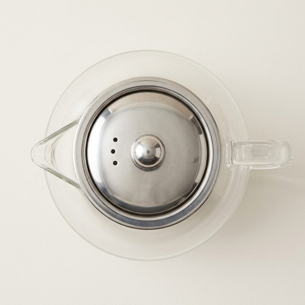 Round Glass Teapot with Steel Infuser