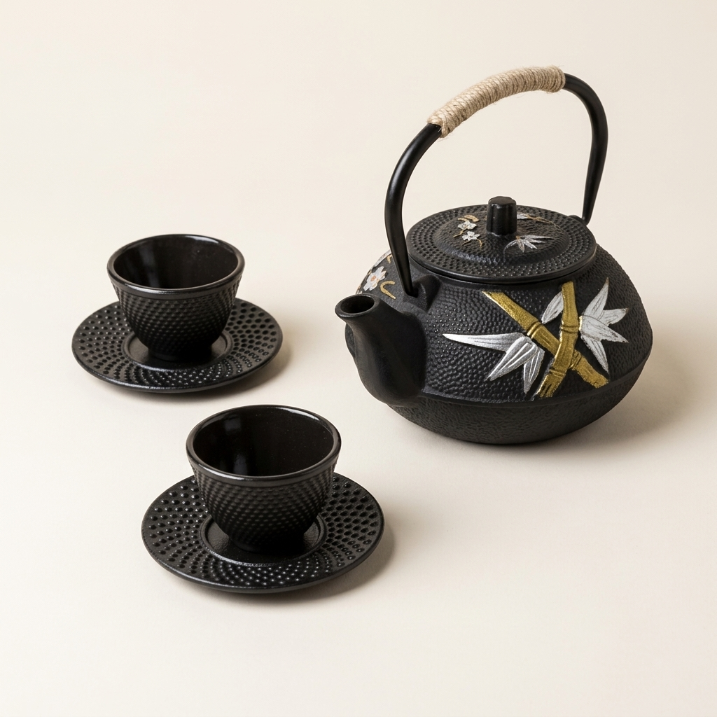 Plum Blossom Cast Iron Teapot with Infuser