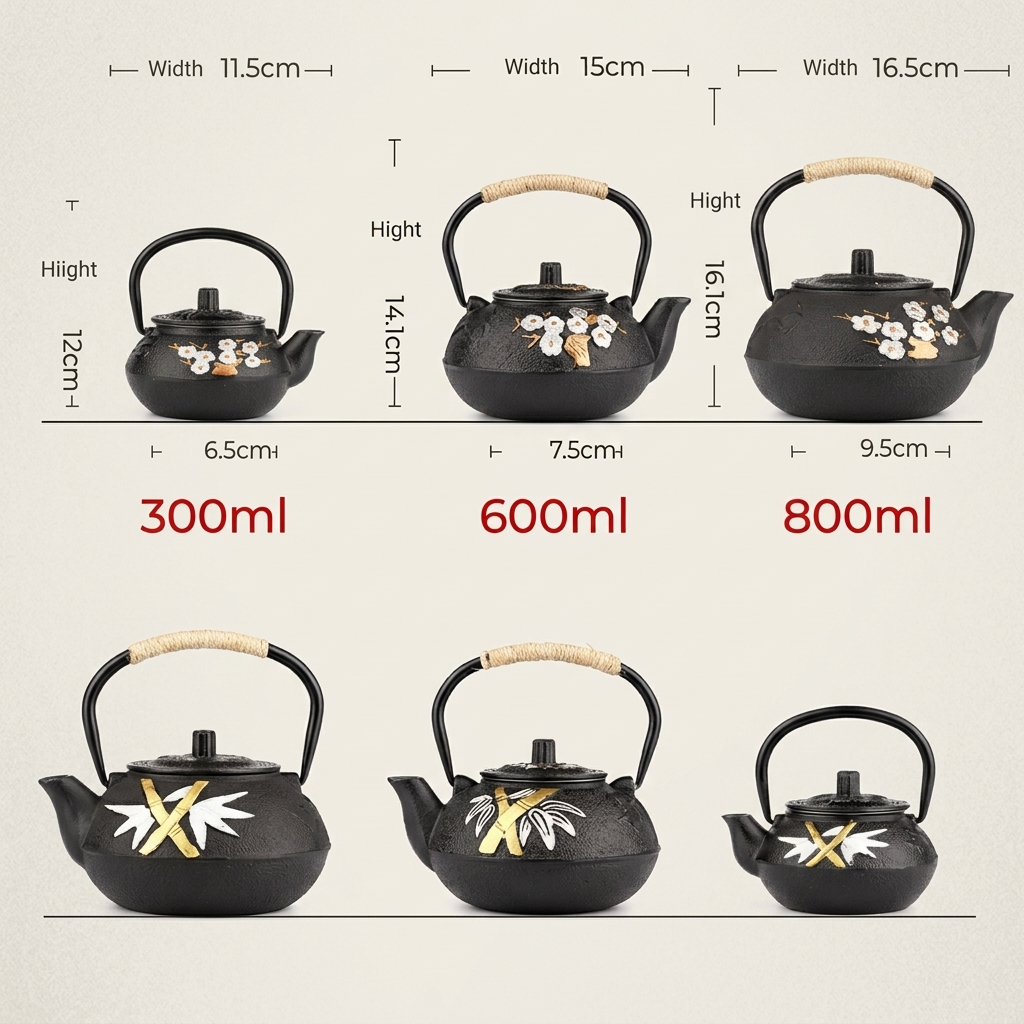 Plum Blossom Cast Iron Teapot with Infuser