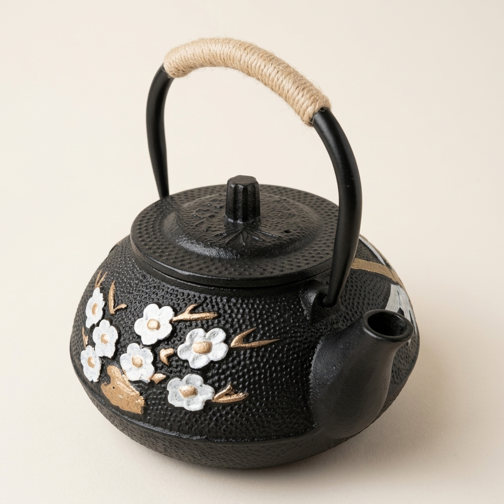 Plum Blossom Cast Iron Teapot with Infuser
