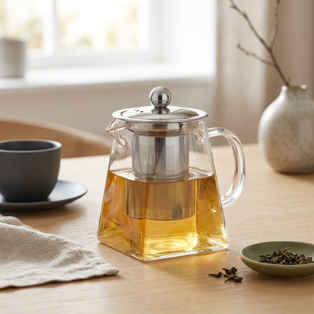 Square Glass Teapot with Infuser