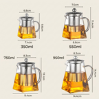 Square Glass Teapot with Infuser