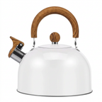 White 3 L stovetop kettle seen from the front