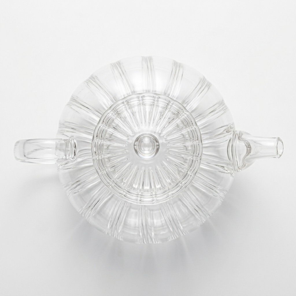 Ribbed Glass Teapot with Infuser